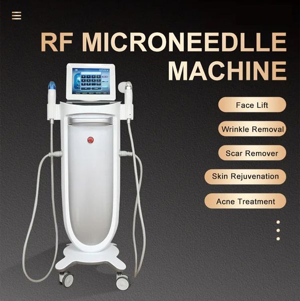 Machine de Micro-aiguilletage d'équipement de Salon de serrage de peau de Rf fractionné pour l'élimination de vergetures Microneedling Rf 2 poignées