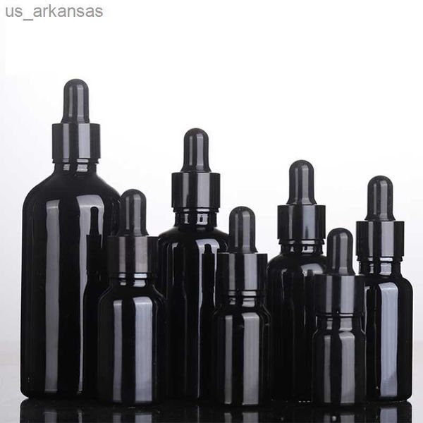 Parfum 10pcs / lot 10ml 15ml 30ml 50ml Verre Noir Flacons compte-gouttes Bouteilles d'huile essentielle pour parfum Armatherapy Maquillage Conteneurs L230523