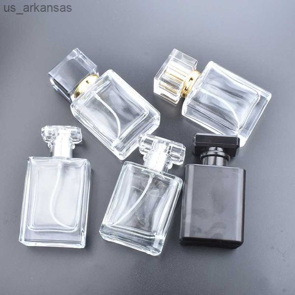 Parfum 5pcs 50ml Transparent Noir Bouteilles De Parfum Voyage Poche Verre Bouteilles De Pulvérisation Bouteilles Vides Brume Pulvérisation Bouteille Distributeur Atomiseur L230523