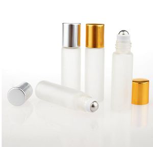 Geur deodorant 10 ml 5 ml 3 ml parfum ss roll op glazen fles frosted duidelijk met metalen balrol etherische olie-injectieflacons