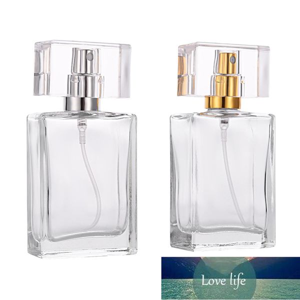 Flacon vaporisateur vide de parfum Bouteilles de parfum en verre transparentes portables avec des bouchons d'or et de ruban 50 ml Conception d'experts de prix d'usine Qualité Dernier style original