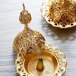 Lampes à parfum 1 Pc exquis doré creux encensoir arôme poêle moyen-orient encens pour la maison bureau décoration diffuseur B9b1