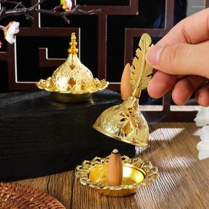 Lampes à parfum 2 pièces Vintage luxe doré décor à la maison bouddhisme Style arabe métal brûleur d'encens tour brûleurs porte-encensoir