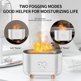 Lampes à parfum Humidificateur d'air Diffuseur de flamme électrique Ultrasonic Cool Mist Maker Fogger LED Diffuseur d'huiles essentiellesFragrance FragranceFragra