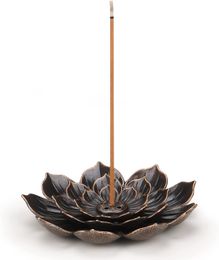 Geurlampen legering legering wierookstokhouder houder plaat boeddhisme boeddhisme lotus censuer bronzen nasturtium wierookbrander