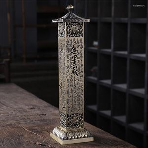 Lampes de parfum Antique Vertical Stick Encensoir Encens Cérémonie intérieure Bouddha Décoration de la maison Creux Sculpture Porte-épices Brûleur