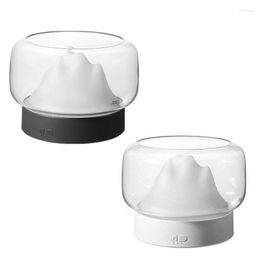 Lámparas de fragancia Difusor de aroma 400 ml Vista de montaña Difusor de aceite esencial con lámpara LED cálida y de color Humidificador