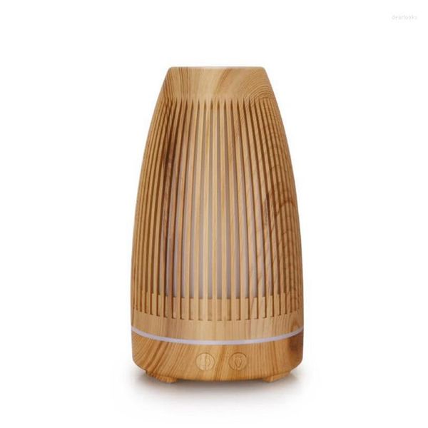 Lampes à parfum diffuseur d'arômes humidificateur d'air à ultrasons flamme battant l'éclairage avec des lumières LED électriques à Grain de bois