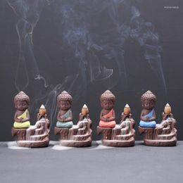 Lampes à parfum Back Encens Burner Creative Home Decor The Little Monk Small Bouddha Enneser Waterfally Teahouse