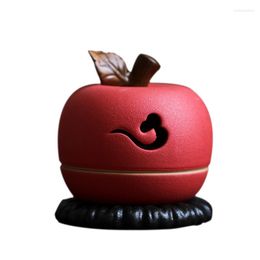 Lampes de parfum Diffuseur d'arôme en céramique Intérieur moderne Créatif Rouge Persimmon Apple Thé Cérémonie Plaque Encens Brûleur Ornements