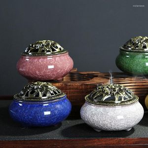 Lampes à parfum brûleurs d'encens en céramique Portable porcelaine encensoir bouddhisme titulaire maison salon de thé Yoga Studio cadeau décoration