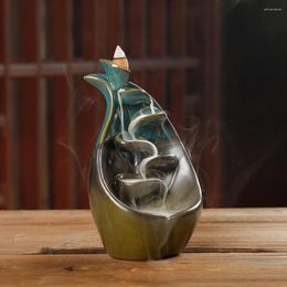 Lámparas de fragancia, quemador de incienso de cascada de humo de cerámica creativo, soporte de incensario de reflujo de estado de ánimo tranquilo para decoración del hogar de escritorio