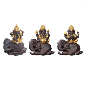 Lampes à parfum faites à la main Ganesha Backflow brûleur d'encens cône doré cascade arôme encensoir artisanat ornements pour bureau décor à la maison chambre