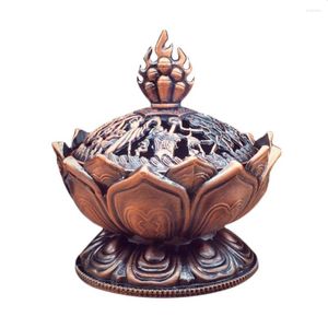 Lampes à parfum saint tibétain Lotus conçu brûleur d'encens en alliage de Zinc Bronze Mini incensoir en métal artisanat décor à la maison 3 couleurs