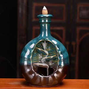 Geurlampen Wijnfles rugstroom wierookhouder keramische rook waterval volkser ornament Zen Home Decorfragrance Geurfragrance