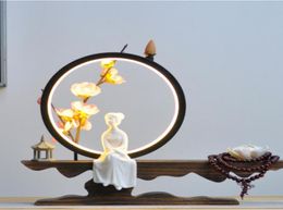 Lampes à parfums Zen Backflow Burner Burner Smoke Bascadfall Sticks LED LAMP RING OBRESS