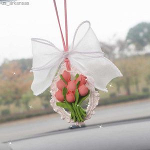 Geur ornament Good Gloving Fast Diffusion Exquisite Car Hanging Tulip Aromatherapy Decor Cat Aromatherapy Refresh Air L230523