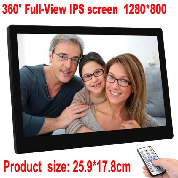 Frame 10 pouces HD IPS LCD 1280 * 800 Digital Photo Frame ALARME ALARME MP3 MP4 Video Player avec bureau distant