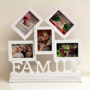 Frame 5-gats Siamese combinatie witte fotolijst Familiebrief Decoratie Fotodisplaystandaard Creatieve displaystandaard voor kinderen