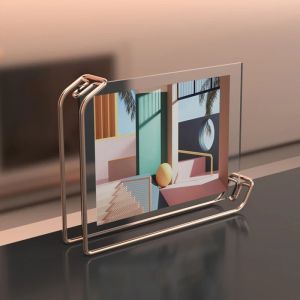 Frame A4 6 inch metalen foto -foto frames menu papier kaarthouder trouwfeesttabel acryl bord houder display stand