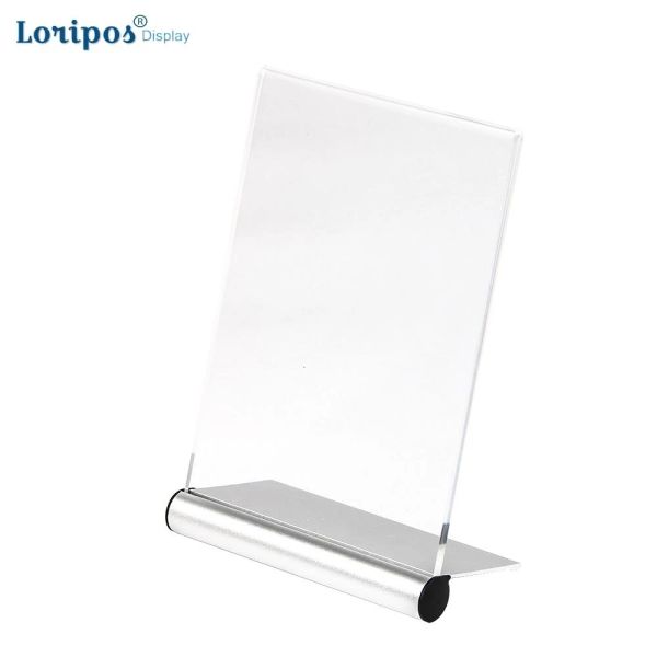 Frame A4 L Forme en plastique Clear acrylique Affichage Papier Papier Menu Menu support support Afficher la table Numéro de table Métal