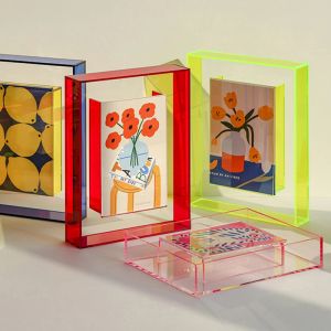 Cadre Photo Transparent pour chambre à coucher, boîte de cadre Photo carré en acrylique adapté au salon, au bureau, à la décoration de la maison