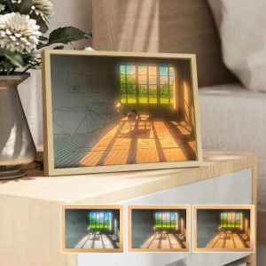 Cadre décoratif peinture lumineuse cadre en bois USB Led cadres Photo peinture lumineuse cadre Photo applique décor salon décor