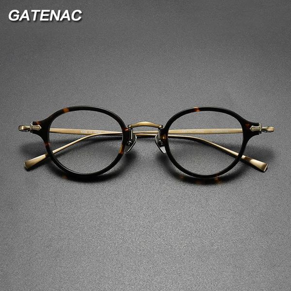 Cadre Caxe Caxe acétate Vintage Claies Fadre des hommes Round Myopie Prescription Optical Small Glasses Cadre Femmes Luxury Brand Eyewe