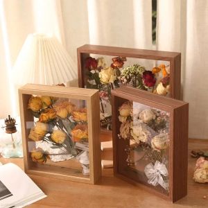 Frame Bloemendisplay Frame Transparant Boeket Droge Bloem Houten Frame Display Box Muurbevestiging Bloem Specimen Opslag Frame Home Decor