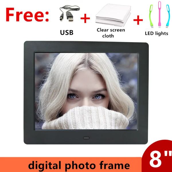 Frame Good Gift LED Backlight 8 pouces écran 800 * 600 Digital Photo Frame Electronic Album Picture Music Movie Full Function Baby Family