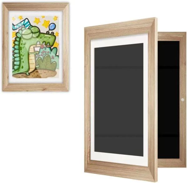 Cadre en bois pour peinture à l'huile, boîte de rangement pour enfants, cadre Photo à rabat et cadre Photo