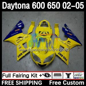 Kit de cadre pour Daytona 650 600 CC 02 03 04 05 Carrosserie 7DH.20 Capot Daytona 600 Daytona650 2002 2003 2004 2005 Corps Daytona600 02-05 Carénage moto nouveau jaune