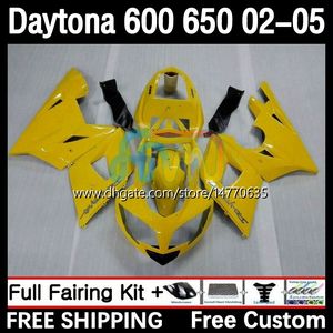 Kit de cadre pour Daytona 650 600 CC 02 03 04 05 Carrosserie 7DH.1 Cowling Daytona 600 Daytona650 2002 2003 2004 2005 Body Daytona600 02-05 Carénage de moto jaune
