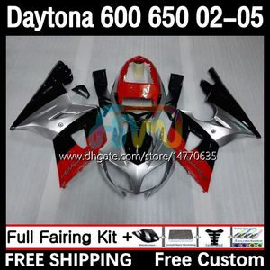 Kit de cadre pour Daytona 650 600 CC 02 03 04 05 Carrosserie 7DH.14 Capot Daytona 600 Daytona650 2002 2003 2004 2005 Corps Daytona600 02-05 Carénage de moto rouge argent