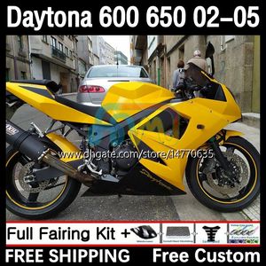 Kit de cadre pour Daytona 650 600 CC 02 03 04 05 Carrosserie 7DH.33 Capot Daytona 600 Daytona650 2002 2003 2004 2005 Corps Daytona600 02-05 Carénage de moto jaune chaud