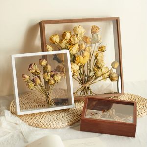 Cadre 3d polyvalent pour fleurs séchées, cadre Photo en bois, boîte d'ombre nordique, support d'échantillons d'images, décor mural