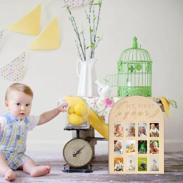 Cadre photo commémoratif pour nouveau-né de première année, souvenirs de bébé, record de croissance de bébé de 12 mois, tableau de jalons, cadre photo, cadeaux pour les mères