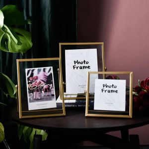 Cadre Nordic Simple Metal Cadre, Square Gold European Style Creative Table, Iron Bracket Table Photo Frame Image Image Frames