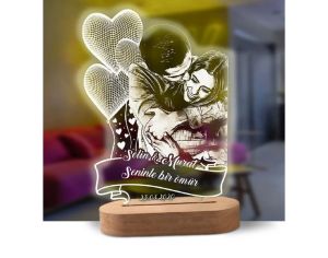 Frame Gepersonaliseerde 3D-lamp Aangepaste foto Nachtlampje Hart LED-lamp Naam Datum op jubileum Bruiloft Valentijnsdag Cadeau voor haar of hem