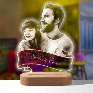 Cadre personnalisé lampe photo 3D cadre photo personnalisé et texte Saint Valentin anniversaire de mariage anniversaire 3D veilleuse cadeaux