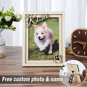 Frame Gepersonaliseerde Fotolijst Aangepaste Houten Huisdier Fotolijst Met PhotoName Cadeaus voor Hond Kat Paardenliefhebbers Dropshipping