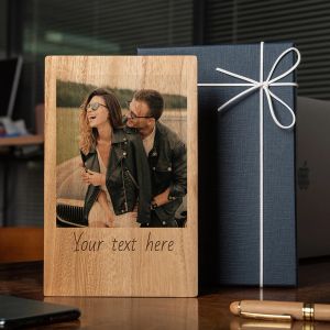 Frame Gepersonaliseerde Houten Fotolijst Aangepaste Foto Gedrukt op Hout Slice Art Graveren Tekst Logo Home Decor Moederdag Verjaardagscadeau