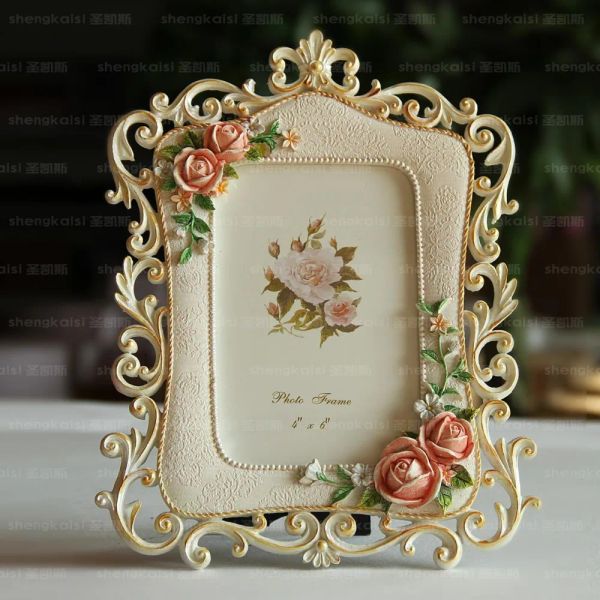 Cadre Photo pour décoration de la maison, Rose de jardin mignonne, beauté, créatif, mariage, cadeau d'anniversaire, vente en gros, FG1082