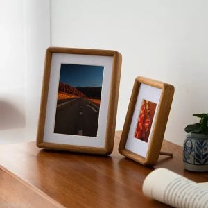 Frame Massief Houten Insteek-en Pen Hoek Fotolijst met 6/7/8 inch Fotolijst Zwarte walnoot Teak Hout Home Decor