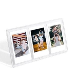 Frame Transparante Fotohouder Verticaal 3 inch 3 Slots Fotolijst Instant Film Camera Fototafel Voor Fujifilm Instax mini
