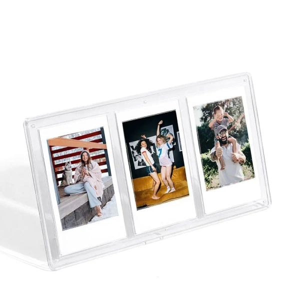 Cadre Transparent porte-Photo Vertical 3 pouces 3 fentes cadre Photo Film instantané caméra Photo Table pour Fujifilm Instax mini