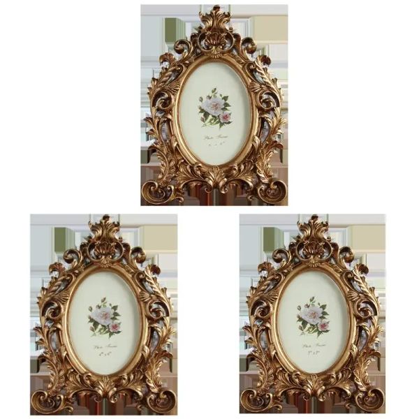 Frame Vintage Baroque Style Photo Frame Resin Mariage Picture de mariage Tire photo