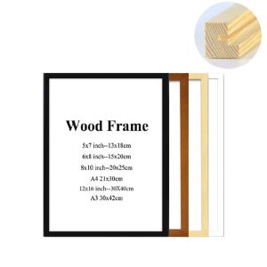 Frame houten fotolijst voor foto zwart/wit/walnoot wandhout canvas poster hanger frame 15x20cm/20x25cm/30x40cm bureaublad ornament