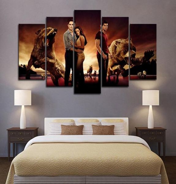 Enmarcado 5 uds. La saga Crepúsculo película arte de pared HD lienzo impreso pintura cuadros colgantes de moda decoración de dormitorio 7409008