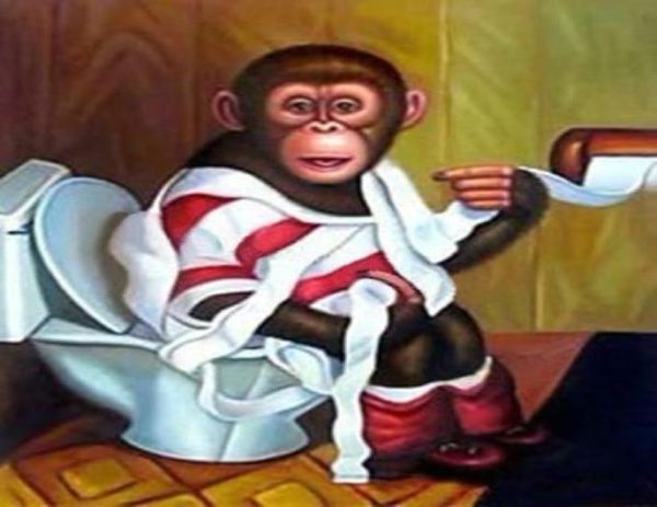 Monos divertidos enmarcados Pintado a mano puro Nuevo arte asiático moderno Pintura al óleo sobre lienzo de alta calidad Tamaños múltiples moore20123877796